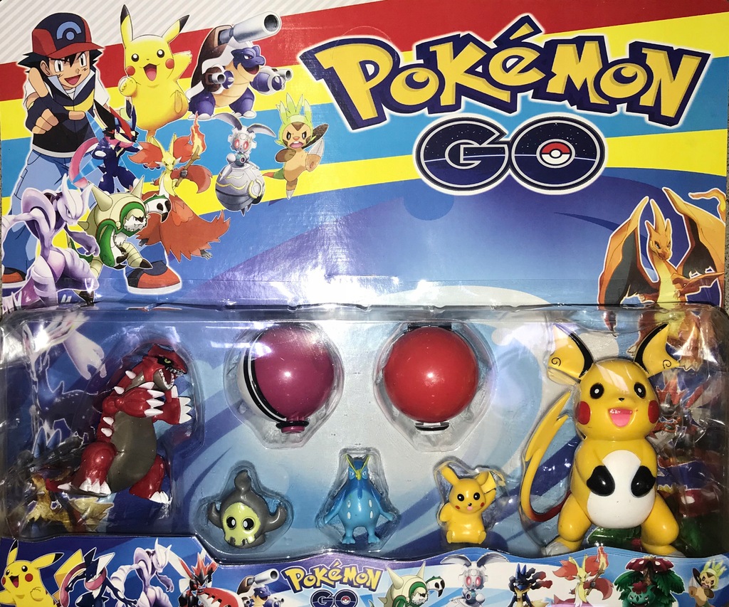Zestaw 5 Figurek Pokemon Go Pokemony + 2 Pokebole