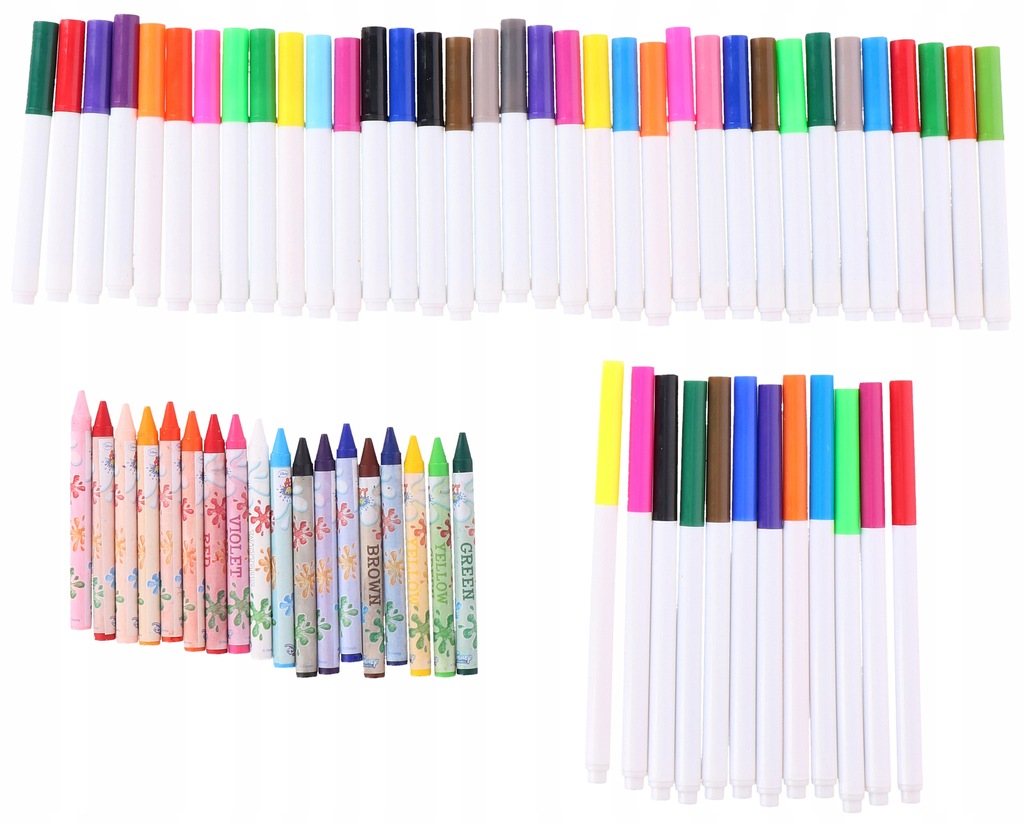 Duży zestaw pisaków artystyczny pisaki flamastry kredki TOPWRITE 65el