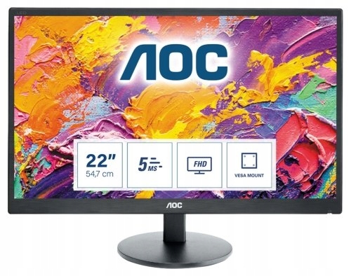 Monitor AOC E2270SWN (21,5"; TN; FullHD 1920x1080; VGA; kolor czarny)