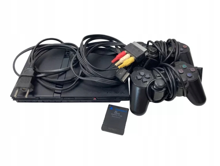 KONSOLA PLAYSTATION 2 PS2 SLIM SCPH-77004 + OKABLOWANIE + 2 PADY