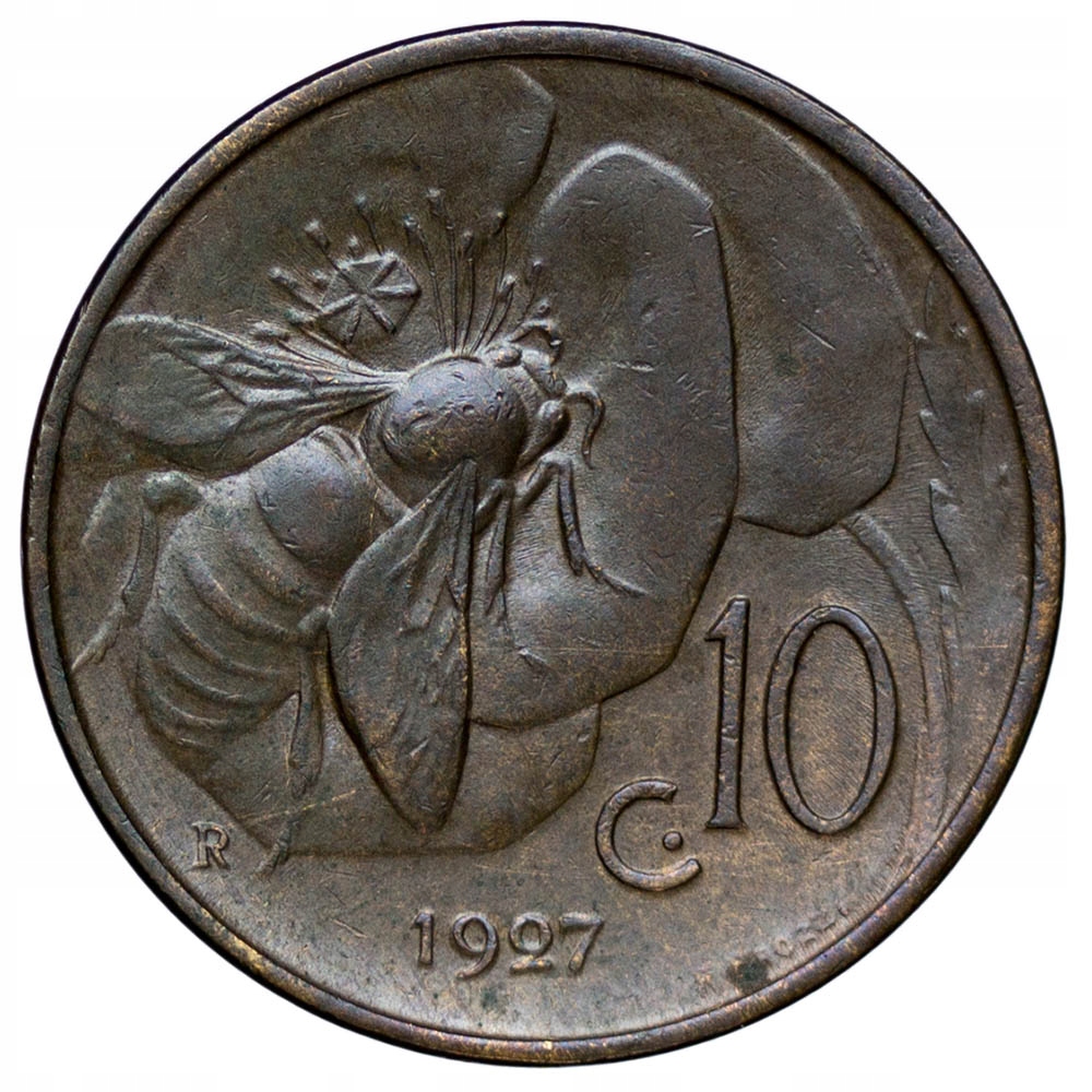 Włochy 10 Centesimi 1927 Wiktor Emanuel III st1/1-
