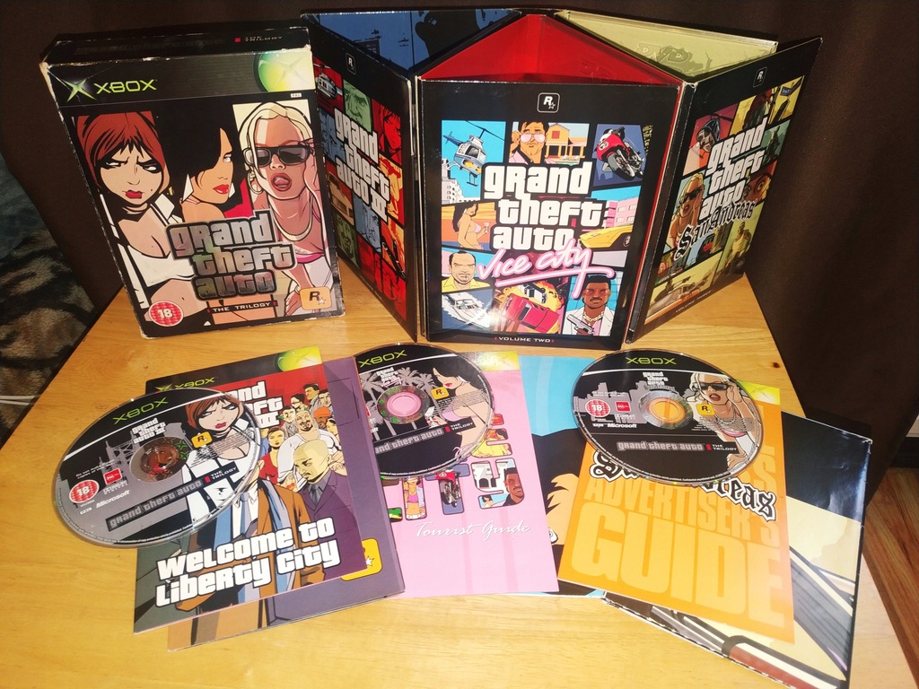GRAND THEFT AUTO GTA TRILOGY XBOX III+VC+SA UNIKAT - 10922153288 ...