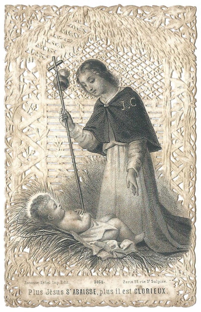 Obrazek religijny z koronkami - Dzieciątko Jezus