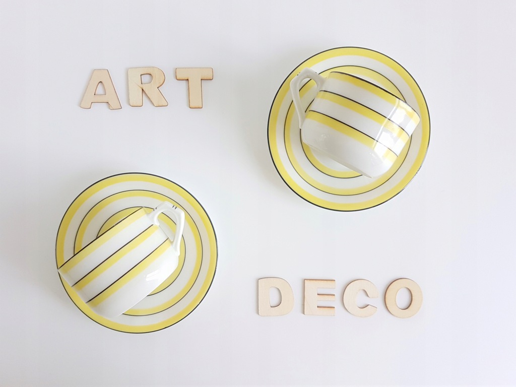 Dwie filiżanki mokka art deco Epiag Czechoslovakia