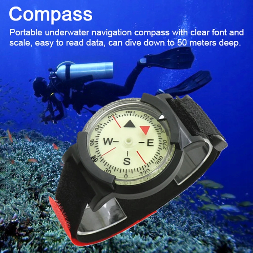 Czarny kompas do nurkowania podwodnego 50M