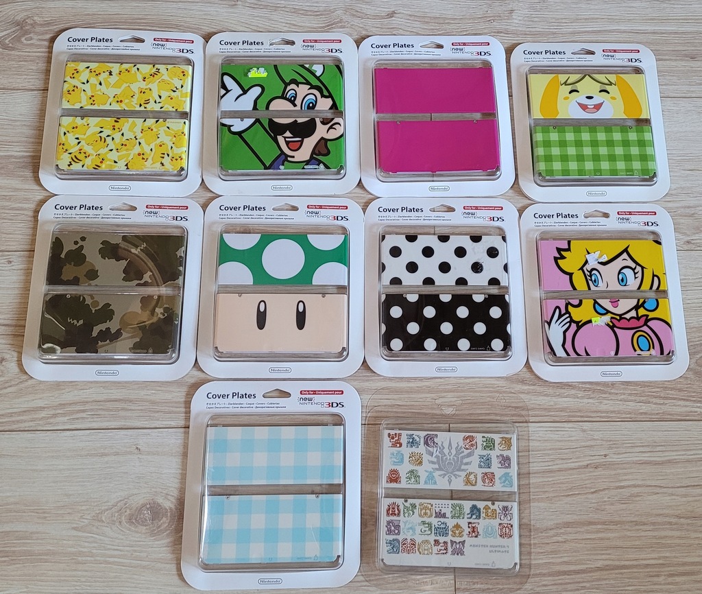 Kolekcja 10 x Nintendo New 3DS Cover Plates UNIKAT