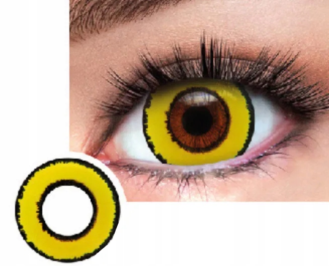 Soczewki kolorowe zerówki żółte oczy jednodniowe 2