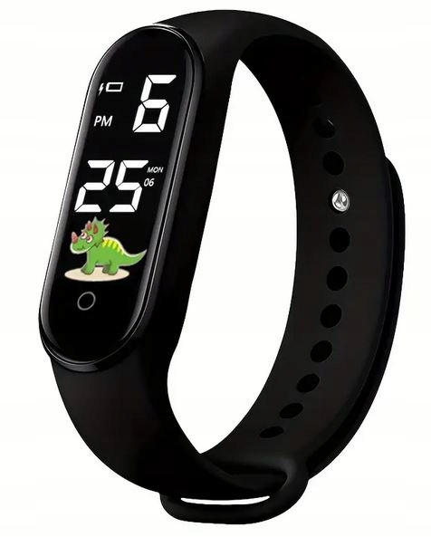 ZEGAREK DLA DZIECI LED OPASKA KOLOROWA SMARTBAND DINOZAUR