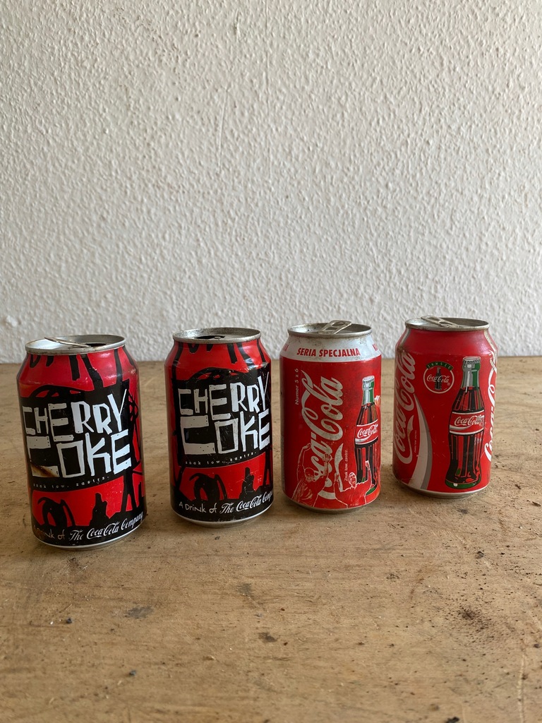 zestaw starych puszek coca cola cherry coke 1998 rok