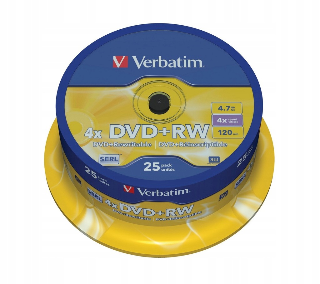 DVD+RW 4x 4.7GB 25P CB 43489