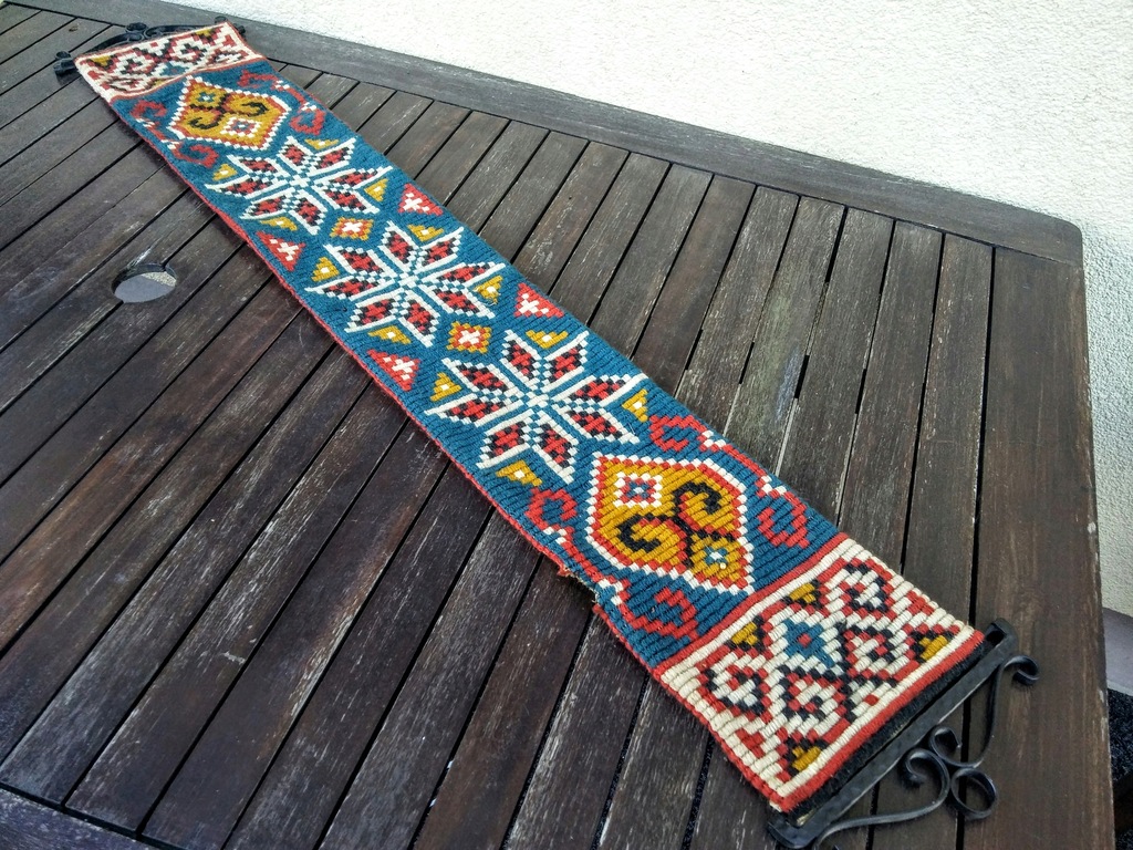 STARY KILIM GOBELIN SZARFA BIEŻNIK Art-Deco 100cm