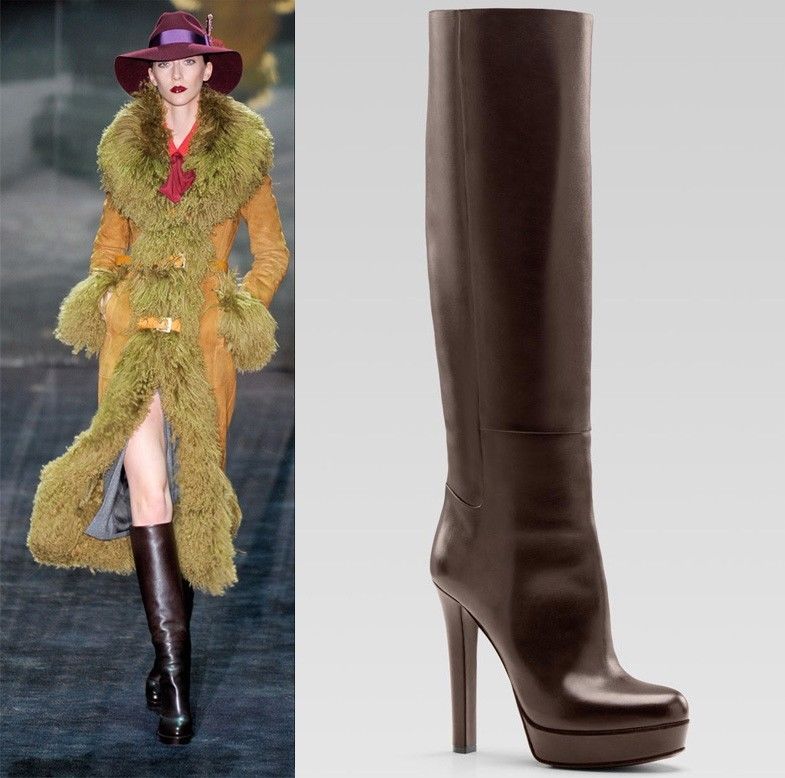 Oryginalne Gucci Chocolate Brown Alexa Boots 39 5 8827071278 oficjalne archiwum Allegro