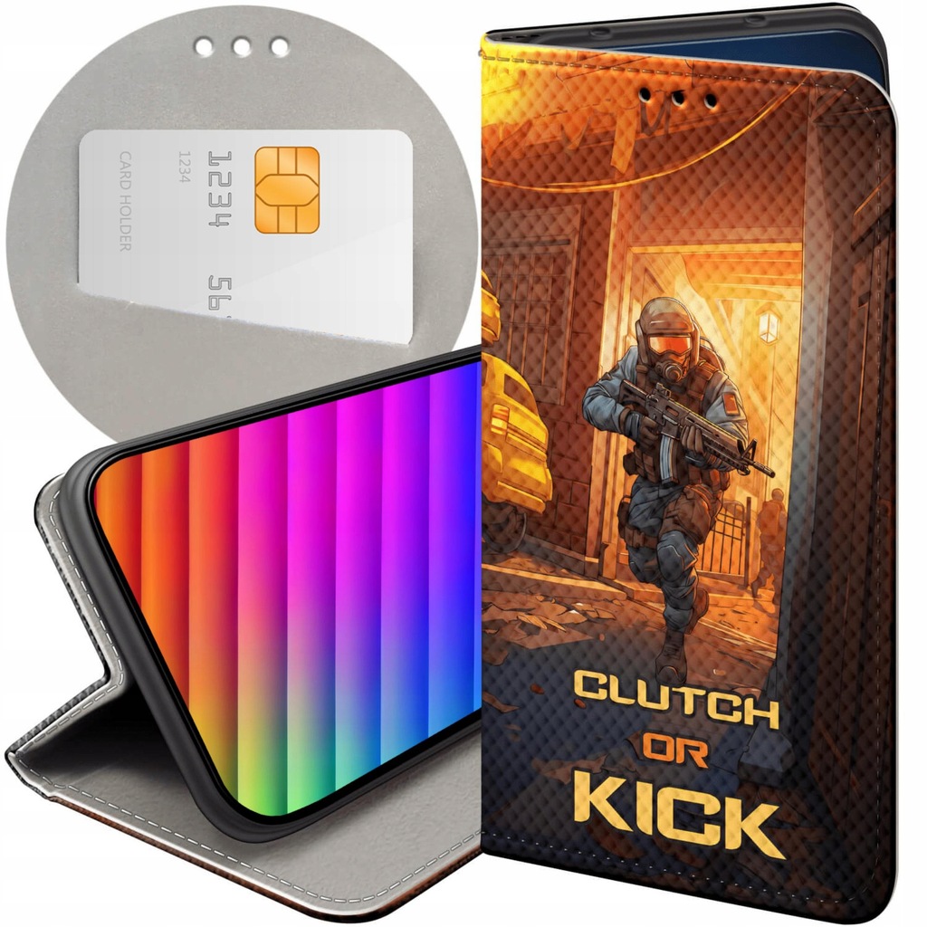 ETUI Z KLAPKĄ DO XIAOMI REDMI 9 WZORY CS GO COUNTER-STRIKE FUTERAŁ CASE