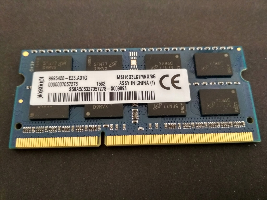 Pamięć RAM DDR3 Kingston MSI16D3LS1MNG/8G 8 GB