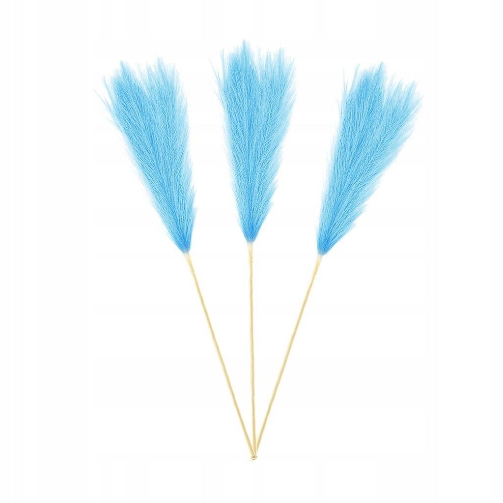 3Pcs Artificial Pampas Grass for Vase Flower Arrangements Reed Light Blue