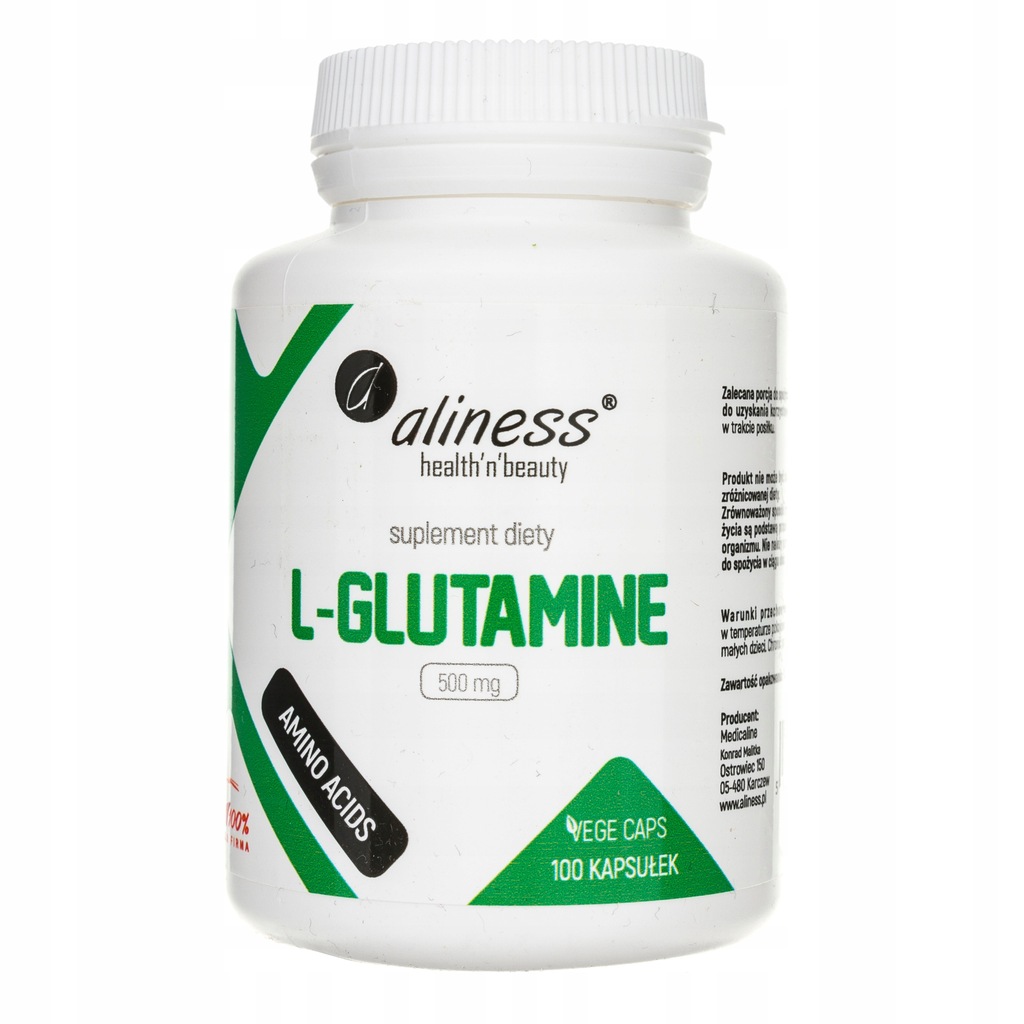 ALINESS L-GLUTAMINA 500 MG 100 KAPS 100% WEGAŃSKIE