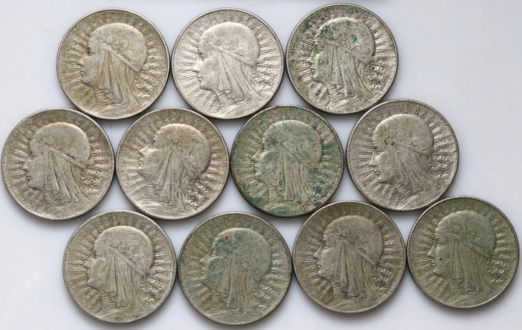 II RP, 11 x 5 złotych 1932-1934, Głowa kobiety