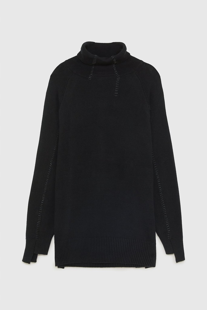 ZARA SWETER OVERSIZE Z PRZESZYCIAMI L