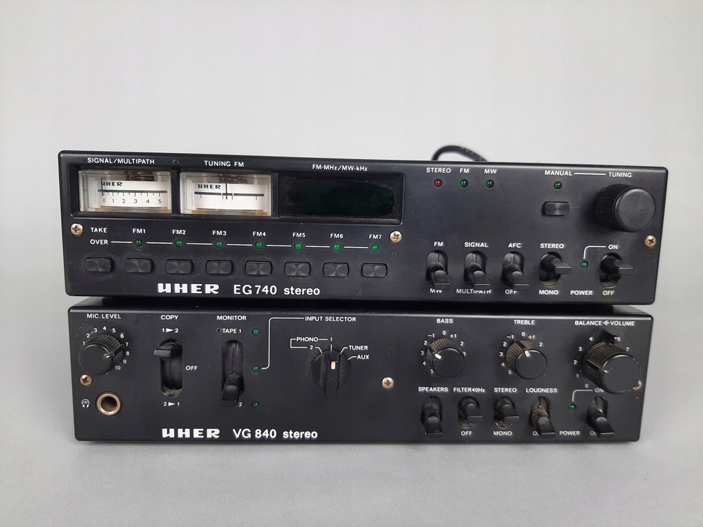 Zestaw Stereo Uher Przedwzmacniacz VG 840 Tuner EG 740 Unikat 70'
