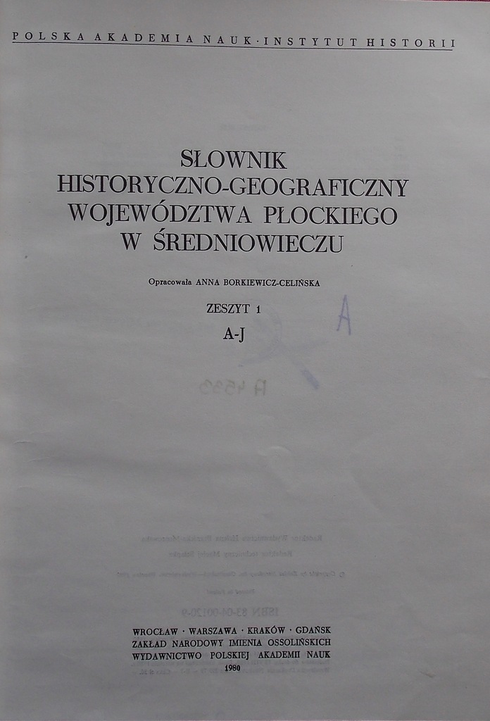 SŁOWNIK HISTORYCZNO-GEOGR. WOJEWÓDZTWA PŁOCKIEGO