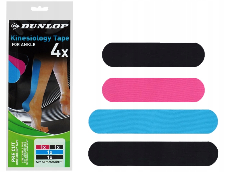 PLASTRY KINEZJOLOGICZNE TAŚMA TEJPY KINESIO TAPE STAW SKOKOWY KOSTKA x4