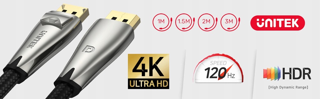 Купить UNITEK KABEL DISPLAYPORT 1.4 8K 4K 120 Гц HDR 2M: отзывы, фото, характеристики в интерне-магазине Aredi.ru