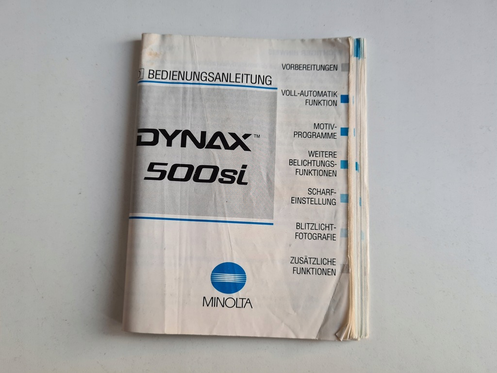 Instrukcja do aparatu MINOLTA DYNAX 500SI
