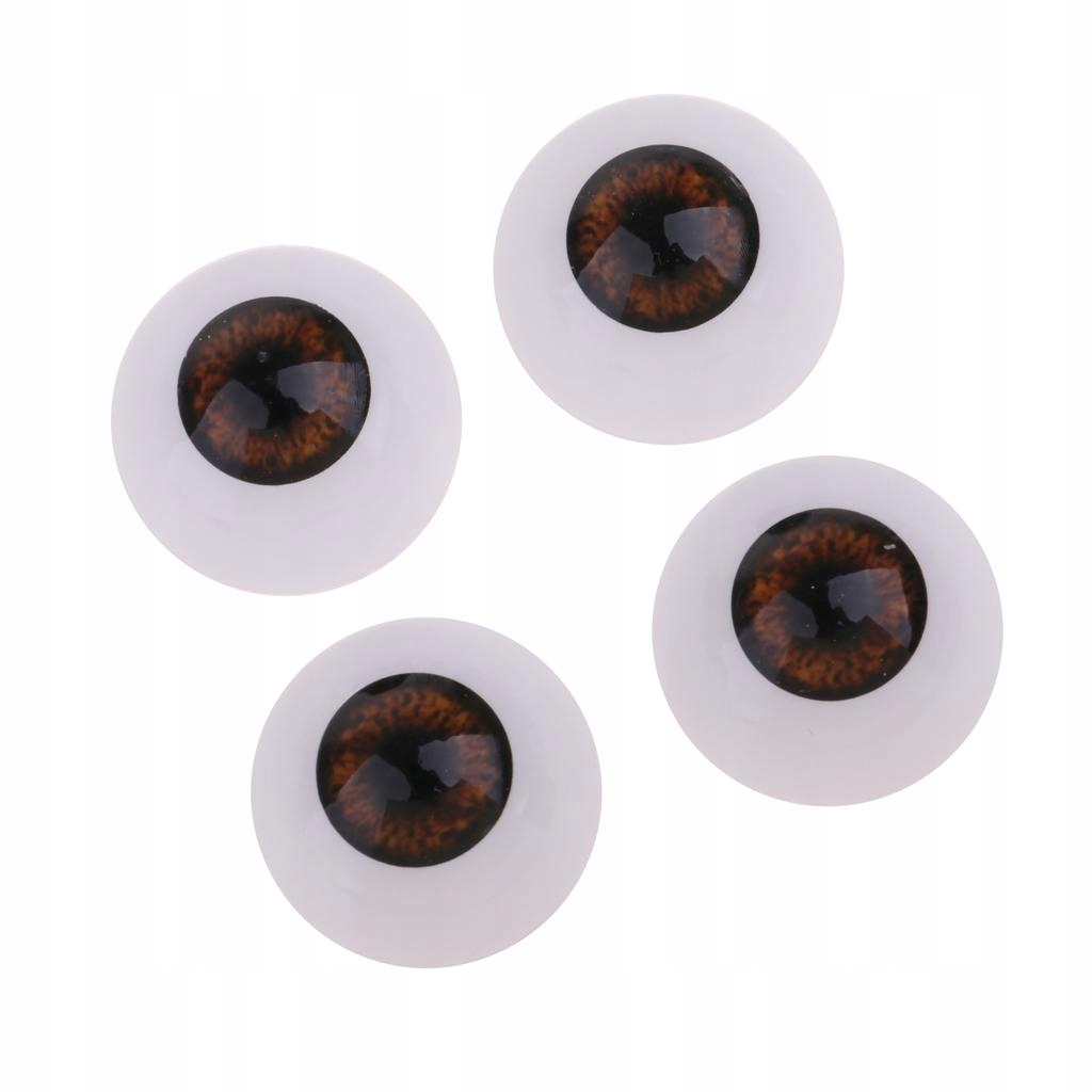 4pcs Vivid Acrylic Oblate Eyeballs Doll Brown