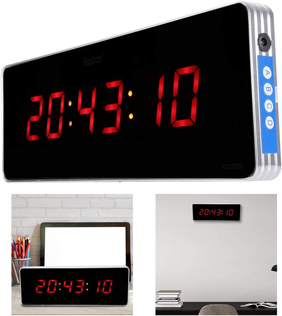 HOBAR ZEGAR CYFROWY ŚCIENNY LED 36x13x3CM 41783 12858864000