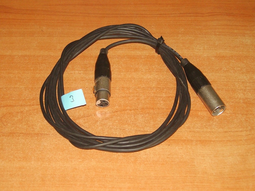 Kabel Percon AK220 3 metry XLR złacza Neutrik
