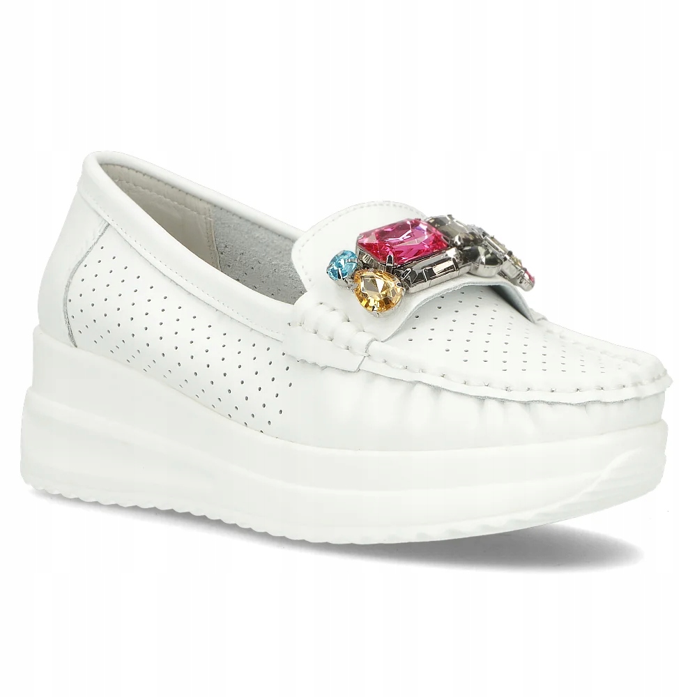Buty damskie skórzane mokasyny półbuty Filippo wygodne ozdoba r.40