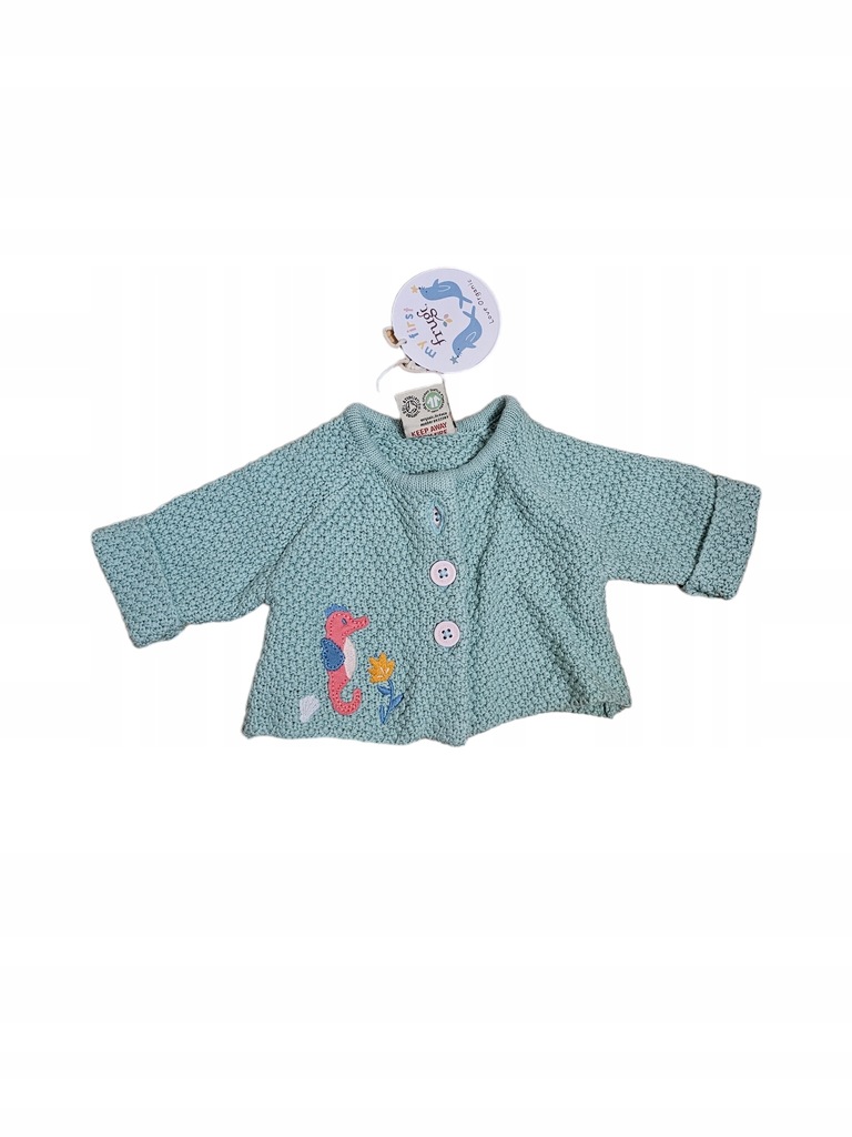 Frugi bolerko sweterek niemowlęcy 56cm 100% bawełna organiczna