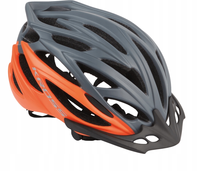 KASK ROWEROWY KROSS BRIZO szary - orange M 54-58CM