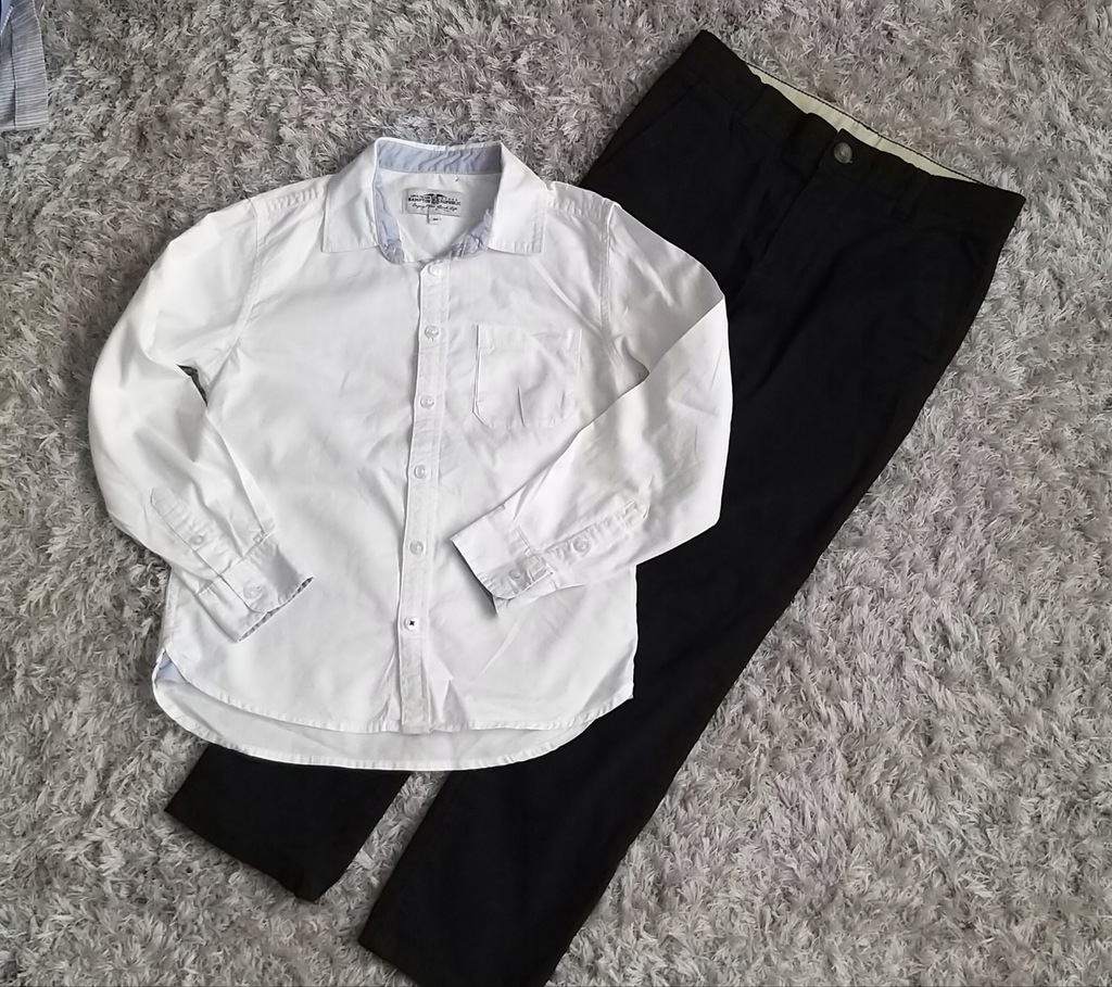 koszula Kappahl biała r. 134 spodnie Cubus 140
