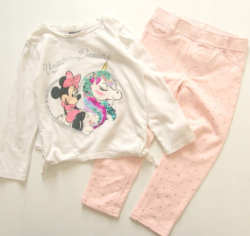 H&M* Bluzka +leginsy *98 minnie cekiny