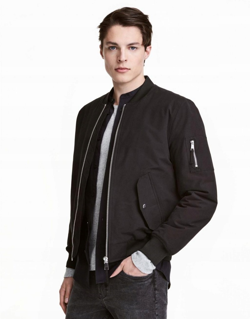 K5K093 H&M__Z06 CZARNA KURTKA BOMBER__S