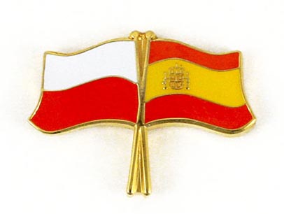 Przypinka pin wpinka flaga POLSKA-Hiszpania