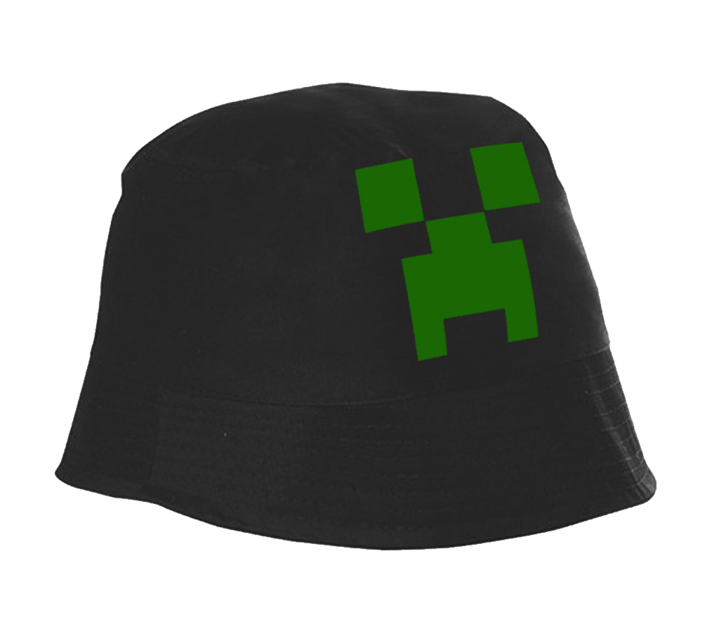 KAPELUSZ Bucket HAT MINECRAFT czarna DEDYKACJA 10736509885