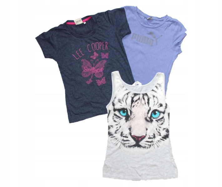 T-shirt 3X Puma, Lee, H&M 12 - 12 L 158 164