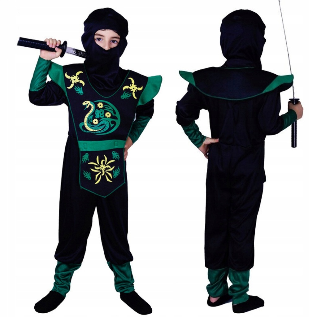 STRÓJ PRZEBRANIE NINJA SAMURAJ WOJOWNIK DLA DZIECKA HALLOWEEN KARNAWAŁ S