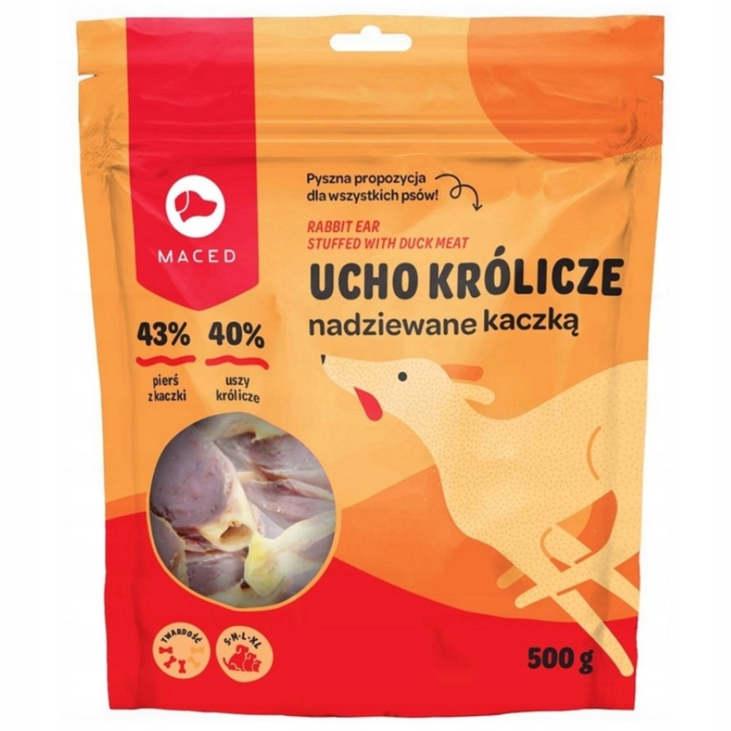 Ucho Królicze z kaczką 500g Maced