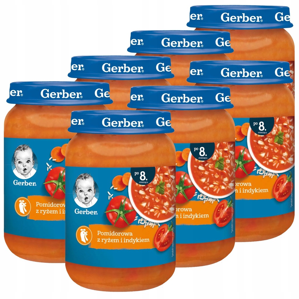 Nestlé Gerber Zupka pomidorowa z ryżem i indykiem po 8 miesiącu 190 g