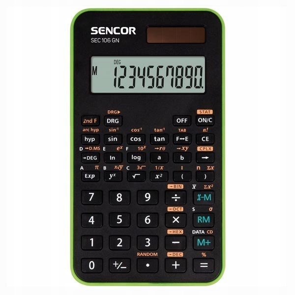 Sencor Kalkulator SEC 106 GN, zielona, szkolny, 10 cyfr, zielona ramka