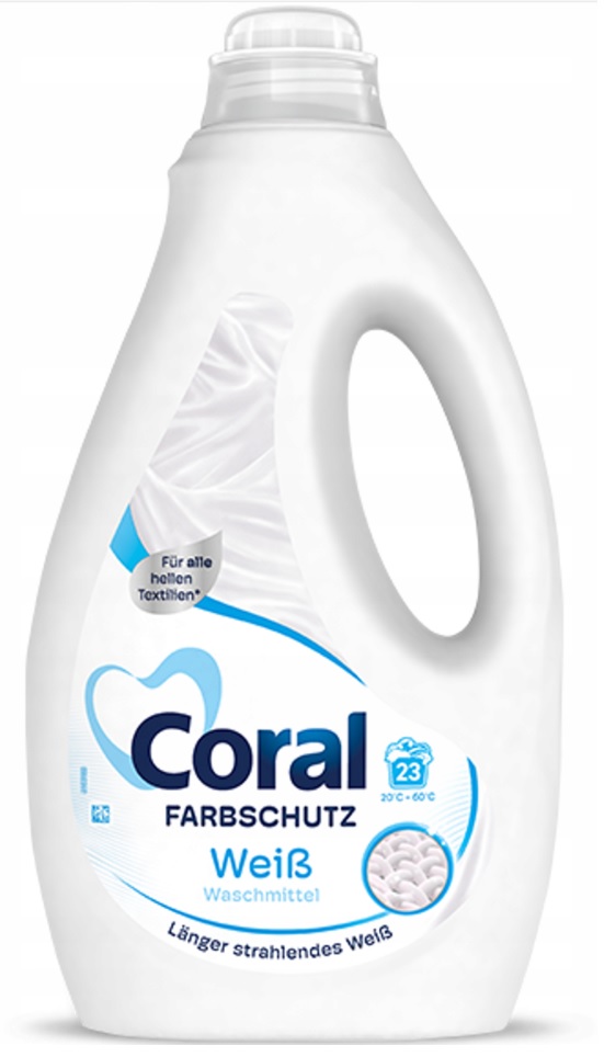 Niemiecki żel do prania białego Coral 1,15 l - 23 prania (DE)