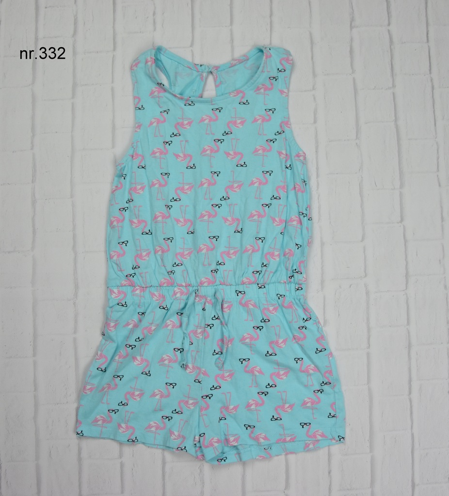 Kombinezon Primark 122 flamingi turkus nr 332