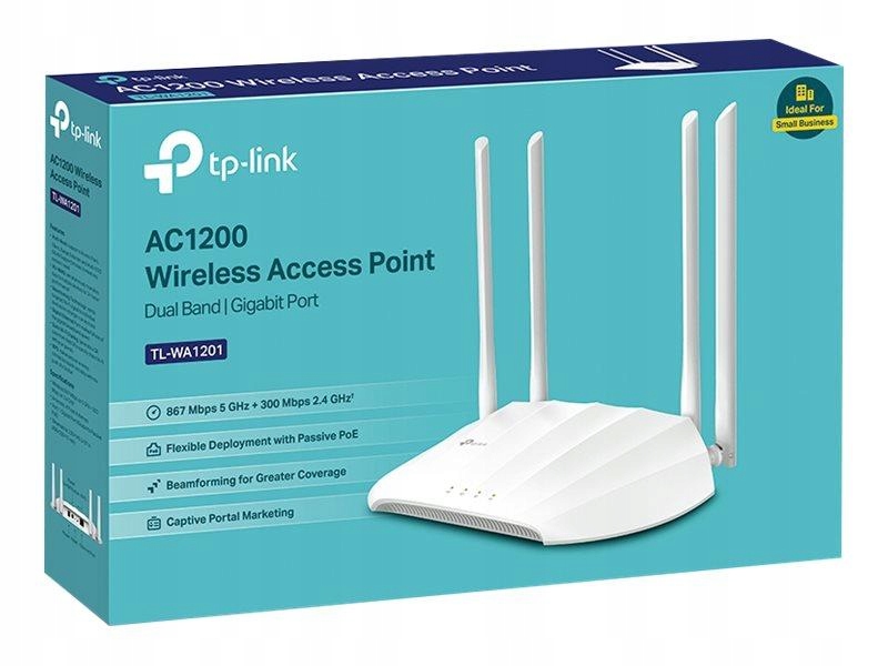 TP-LINK TL-WA1201 WiFi AC1200 2.4 + 5GHz Access Point 4x ant. MU-MIMO 1x