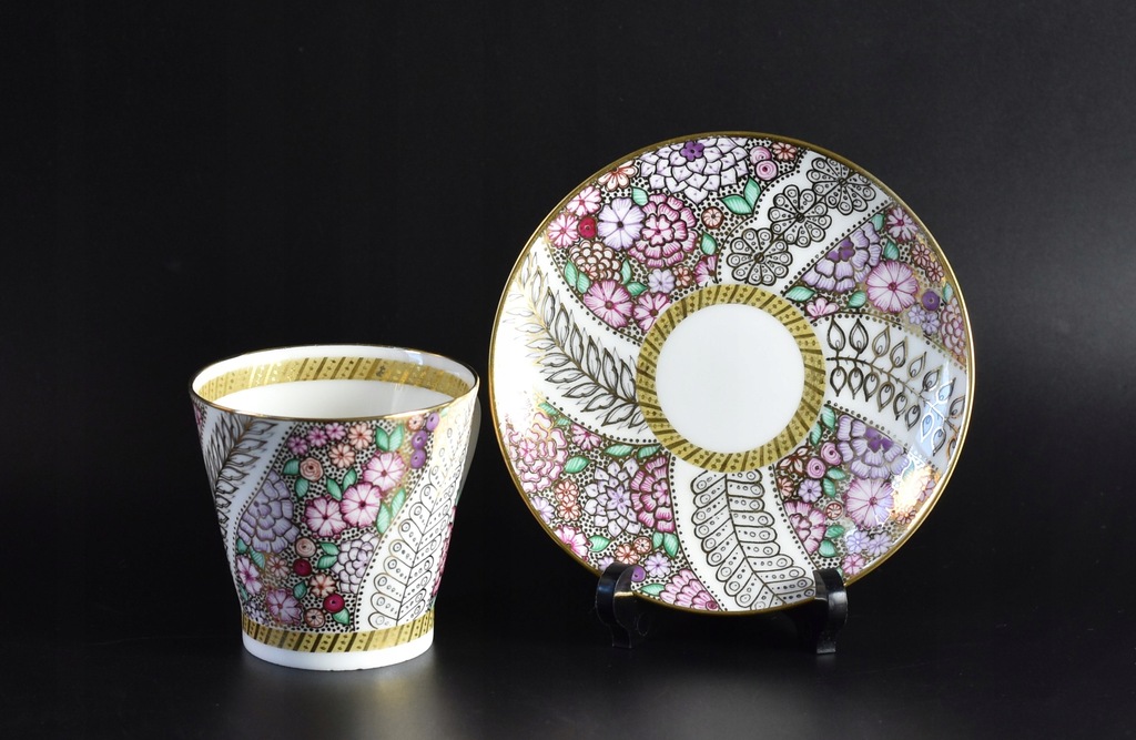 Filiżanka mokka Łomonosow kwiatki Vorobievsky Worobiewski