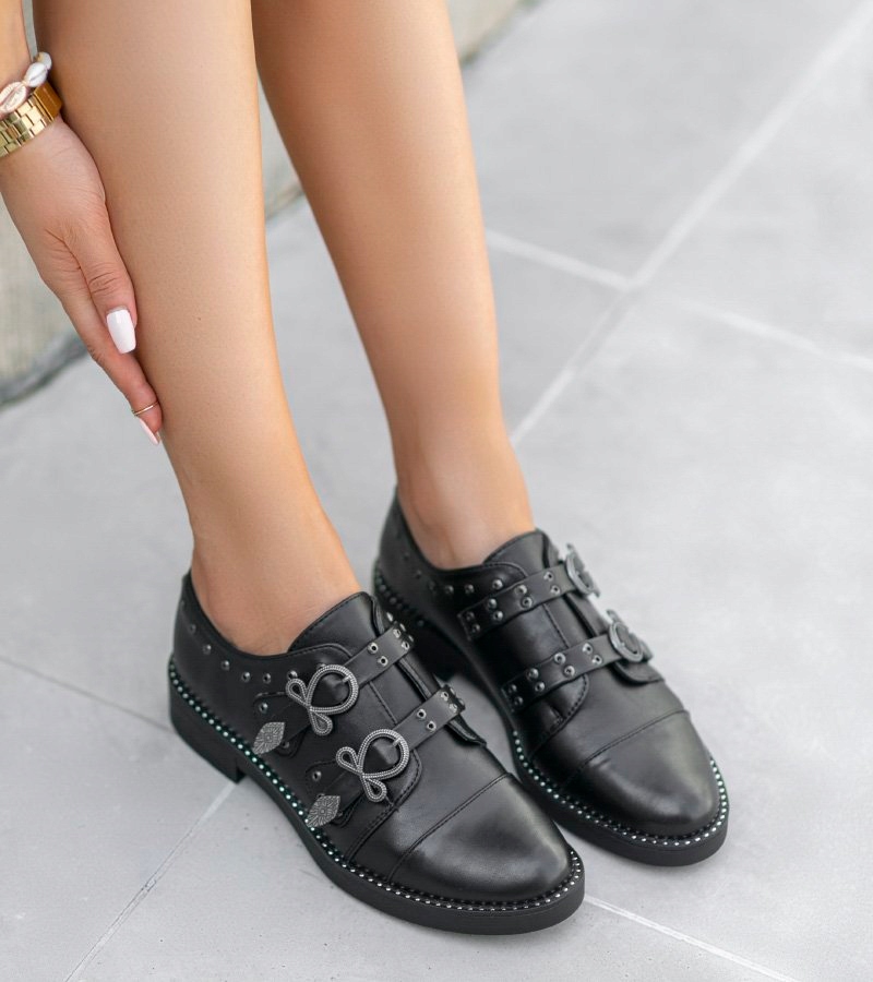 Купить Черные женские туфли, ботильоны, туфли, пряжки 6072 38: отзывы, фото, характеристики в интерне-магазине Aredi.ru