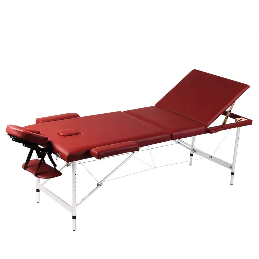 Czerwony składany stół do masażu 3 strefy z alumin