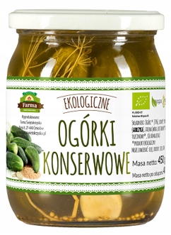 OGÓRKI KONSERWOWE (NA OCCIE JABŁKOWYM) BIO 480 g